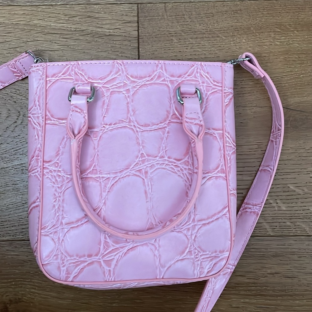 Pink Croc-Embossed Women's Bag - Picture 4 of 7